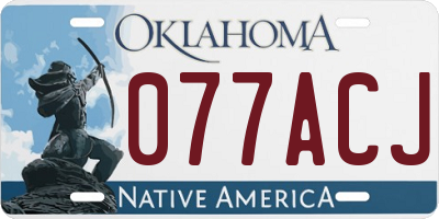 OK license plate 077ACJ