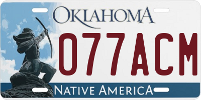 OK license plate 077ACM