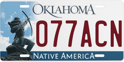 OK license plate 077ACN