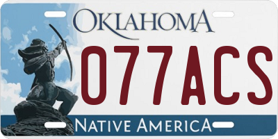 OK license plate 077ACS