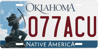 OK license plate 077ACU