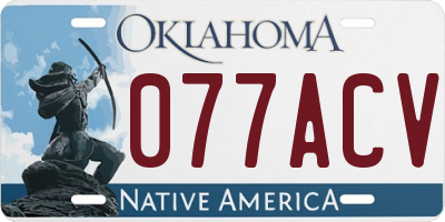 OK license plate 077ACV
