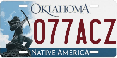OK license plate 077ACZ