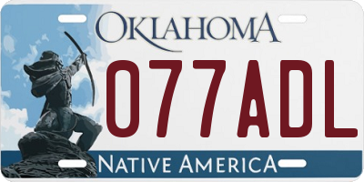 OK license plate 077ADL