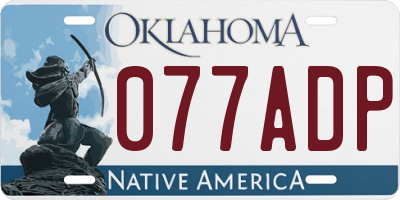 OK license plate 077ADP