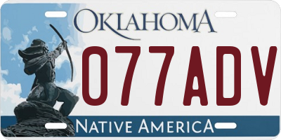 OK license plate 077ADV