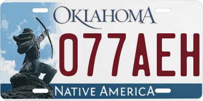 OK license plate 077AEH