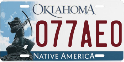OK license plate 077AEO