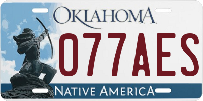 OK license plate 077AES