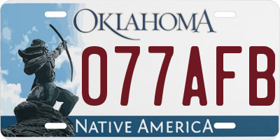 OK license plate 077AFB