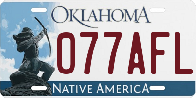 OK license plate 077AFL