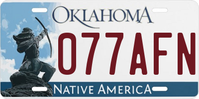 OK license plate 077AFN
