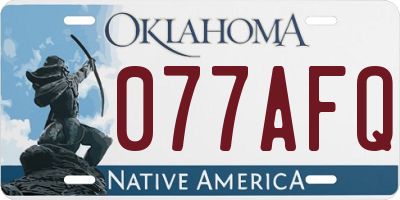 OK license plate 077AFQ