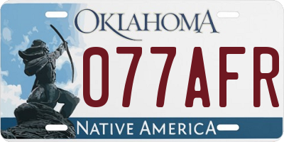 OK license plate 077AFR