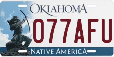OK license plate 077AFU