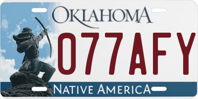 OK license plate 077AFY
