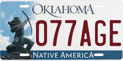 OK license plate 077AGE