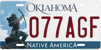 OK license plate 077AGF