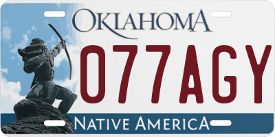 OK license plate 077AGY