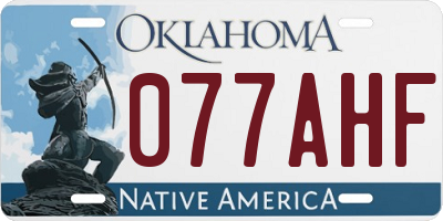 OK license plate 077AHF