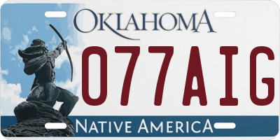 OK license plate 077AIG