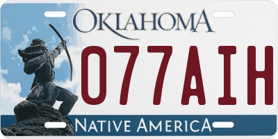 OK license plate 077AIH