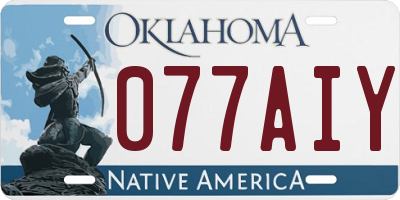 OK license plate 077AIY