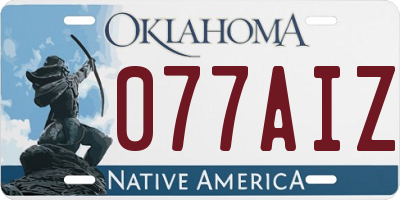 OK license plate 077AIZ