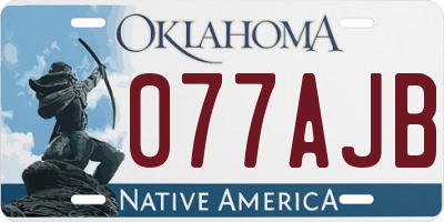 OK license plate 077AJB