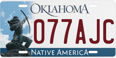 OK license plate 077AJC