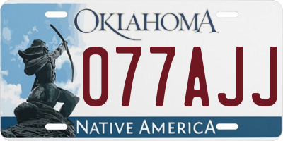 OK license plate 077AJJ