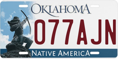 OK license plate 077AJN