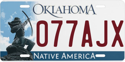 OK license plate 077AJX