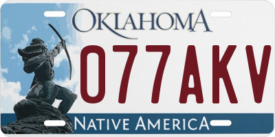 OK license plate 077AKV