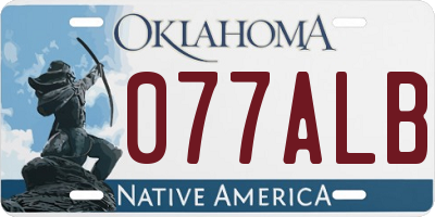 OK license plate 077ALB