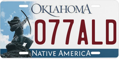 OK license plate 077ALD