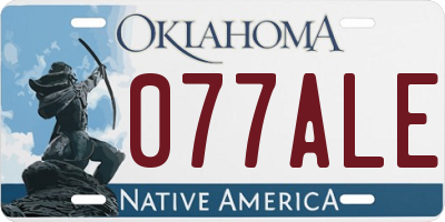 OK license plate 077ALE