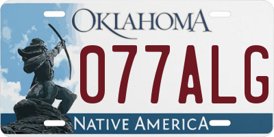 OK license plate 077ALG