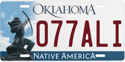 OK license plate 077ALI
