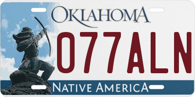 OK license plate 077ALN