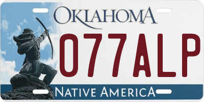 OK license plate 077ALP