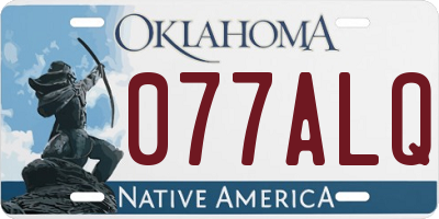 OK license plate 077ALQ