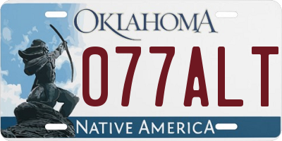 OK license plate 077ALT