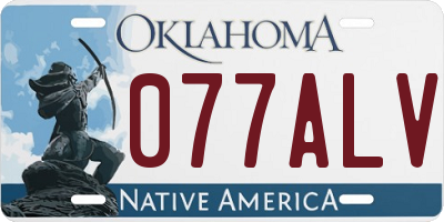 OK license plate 077ALV