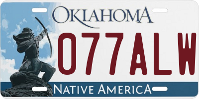 OK license plate 077ALW