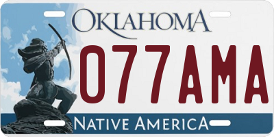 OK license plate 077AMA