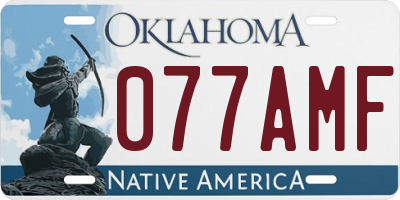 OK license plate 077AMF
