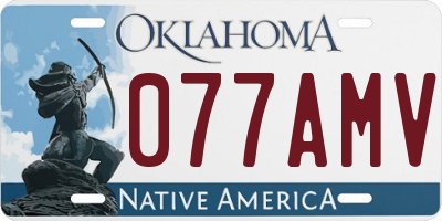 OK license plate 077AMV