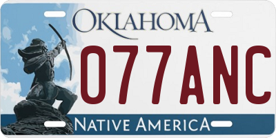 OK license plate 077ANC