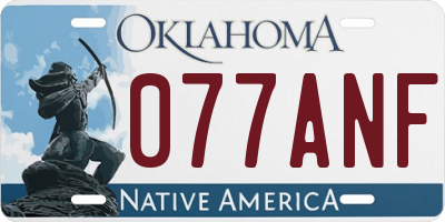 OK license plate 077ANF